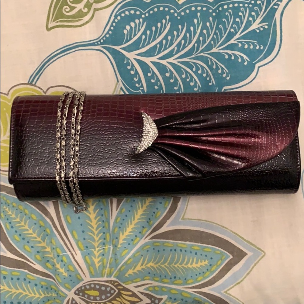 Purple with black small bag